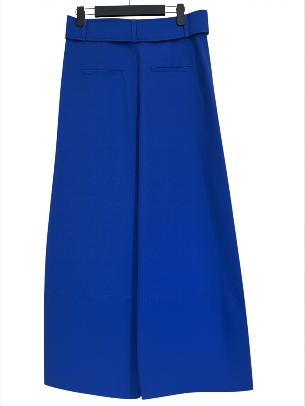 FARM Rio Wide Leg Tailored Blue Pant Size Small Belted Trousers High Rise - Picture 7 of 16